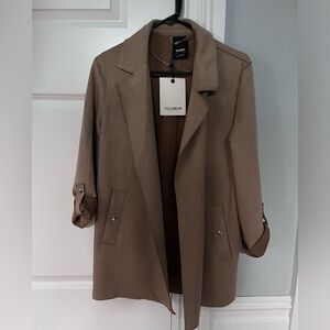 Pull and Bear Suede Coat Tan / Size S